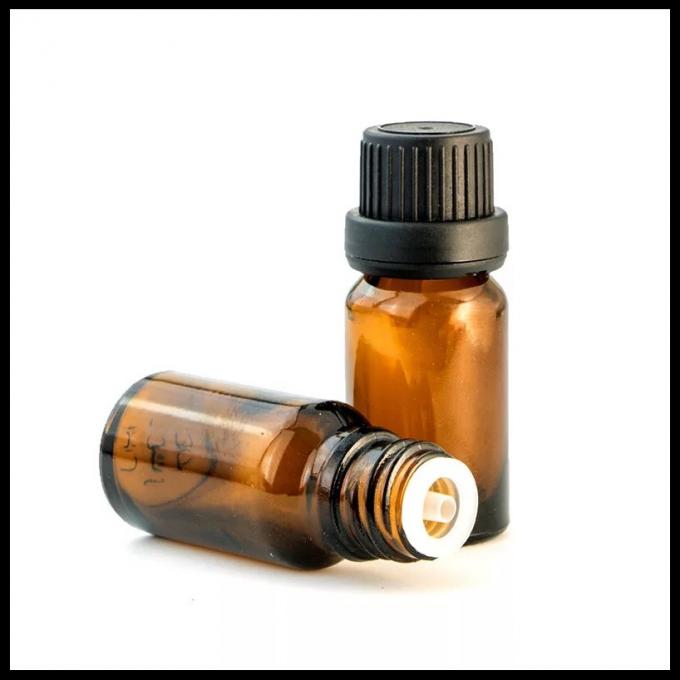 10ml Brown Essential Oil Glass Bottles With Anti Theft Black Head Inner Plug