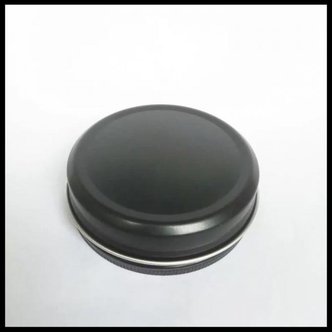Black Cosmetic Aluminum Jar 100g Lotion Cream Bottles With Screw Lids